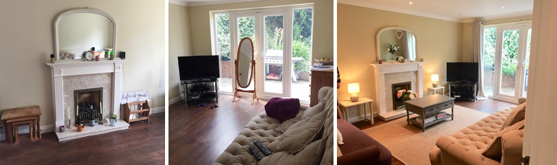 Lounge before and after styling